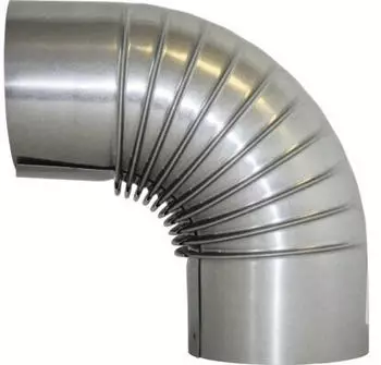 Bertrams Rauchrohrknie (Rippenbogen) 90° starr ohne Putztür feueraluminiert Ø130 mm (030112)