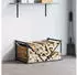 vidaXL Brennholzregal Schwarz 70x43x34,5cm Kaltgewalzter Stahl
