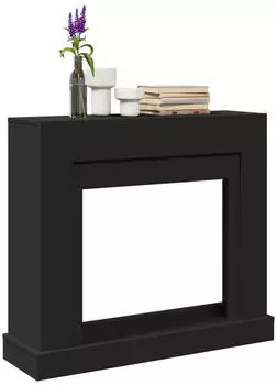 vidaXL Kaminumrandung Holzwerkstoff Schwarz 100x30x87,5cm (854563)