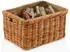 kobolo Kaminholzkorb Rattan Lacak mit abnehmbarem Leinenstoff, Braun (29304-31)
