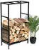 DanDiBo Kaminholzregal Metall mit Schublade, 80cm, schwarz (96356)