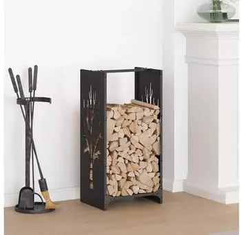 vidaXL Brennholzregal Schwarz 40x30x80cm Kaltgewalzter Stahl (864225)