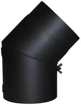 Kamino Flam Ofenrohr Bogen 45&deg; Senotherm mit T&uuml;r &Oslash;130mm, 2mm, schwarz (331754)