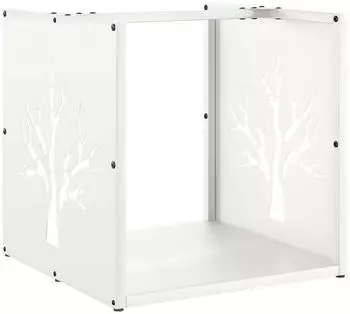 vidaXL Brennholzregal Wei&szlig; 40x40x40cm Kaltgewalzter Stahl (864244)