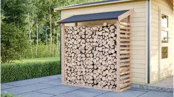 Karibu Kaminholzunterstand Holz natur