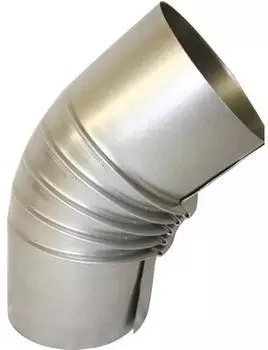Bertrams Rauchrohrknie (Rippenbogen) 45&deg; ohne Putzt&uuml;r &Oslash; 120 mm feueraluminiert silbergrau (030210)