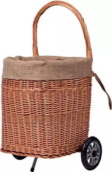 Dobar Kaminholzwagen Weide mit Kunststoffr&auml;dern 44x43x93cm