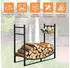 Costway Kaminholzregal mit Anzündholzhaltern, Metall, 84x33x76cm (AB92038)