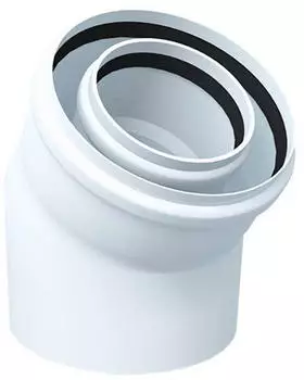 Bertrams Polyline LAS Bogen 30&deg;, DN 80/125, innen, wei&szlig; (41BG3080)