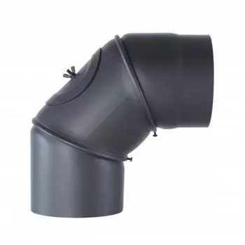Kamino Flam Uni-Knie Ofenrohr 90°-180° mit Tür, Senotherm, Ø150mm (331886)