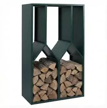 MCW Brennholzregal P76 Outdoor Metall 160x95x50cm gr&uuml;n (100432)