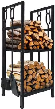 Adler Kaminholzregal Stahl schwarz bis 80kg (AD 6815)