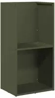 vidaXL Brennholzregal Olivgr&uuml;n 40x30x80 cm Kaltgewalzter Stahl