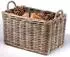 kobolo Kaminholzkorb rechteckig Kubu Grey Rattan, dunkler Stoff, 66x45x40cm