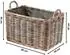 kobolo Kaminholzkorb rechteckig Kubu Grey Rattan, dunkler Stoff, 66x45x40cm
