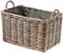 kobolo Kaminholzkorb rechteckig Kubu Grey Rattan, dunkler Stoff, 66x45x40cm