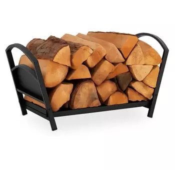Relaxdays Kaminholzkorb klappbar Metall 33x66x30,5cm, schwarz
