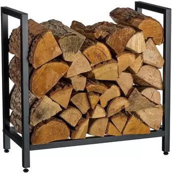 Relaxdays Kaminholzregal Metall, 65x30,5x62,5cm, schwarz (10051696_46)