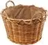 kobolo Kaminholzkorb Rattan Lacak mit abnehmbarem Leinenstoff, braun