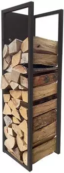 QUICK STAR Kaminholzregal Wandregal Metall 25x25x90cm (47497)