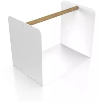 tuning-art KR01 Kaminholzregal Pulverbeschichtet Wei&szlig; mit Holzgriff (KR01-WS)