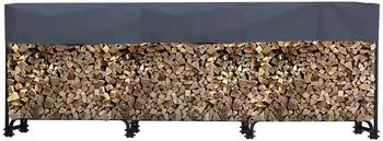 QUICK STAR Kaminholzregal Metall 272x25x95cm mit Schutzh&uuml;lle (47494)