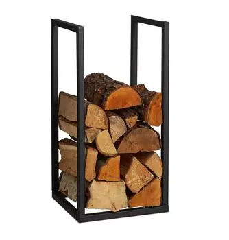 Relaxdays Kaminholzregal Metall schwarz 60x30x30cm (10047809)