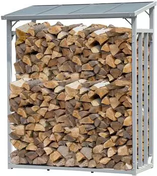 QUICK STAR Kaminholzregal Pro Aluminium Au&szlig;en 143x70x185cm, 1,8m&sup3; (47445)