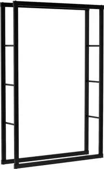Trizeratop Kaminholzregal 100x25x150cm pulverbeschichteter Stahl schwarz (TRI-33318)