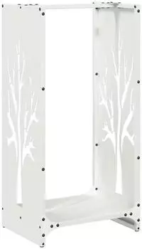 vidaXL Brennholzregal Wei&szlig; 40x30x80cm Kaltgewalzter Stahl (864226)
