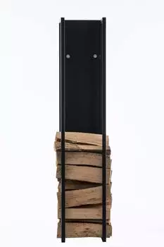 CLP Spark Kaminholzregal vertikal, Schwarz Matt, 80cm (151728278)