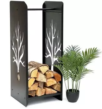 DanDiBo Kaminholzregal Innen Metall Schwarz 100cm (96428)