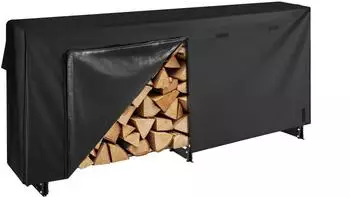 VEVOR Kaminholzregal Metall 257x36x117cm, max. 300kg, mit Abdeckung