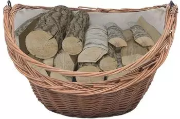 vidaXL Brennholzkorb mit Griff Weide 60x44x55cm Natur (286988)