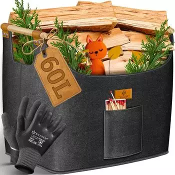 Kesser Brennholzkorb XL Filz faltbar 60L (KESSER-BHK60)