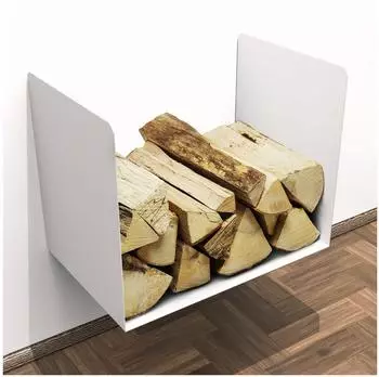 tuning-art KR03-WS Kaminholzregal Wandmontage pulverbeschichtet, Wei&szlig; (KR03-WS)