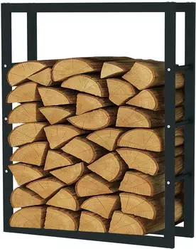 Schmidt Security Tools Kaminholzregal Metall Schwarz 80x25x100cm Innen & Au&szlig;en (126371)