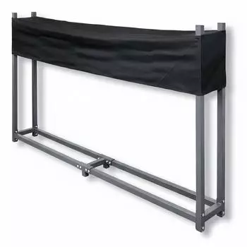 V2Aox Kaminholzregal Metall mit Abdeckung 200x115cm Anthrazit