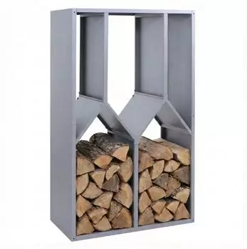 MCW P76 Brennholzregal Outdoor Metall 160x95x50cm grau (100429)