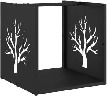 vidaXL Kaminholzregal schwarz 40x40x40cm Kaltgewalzter Stahl
