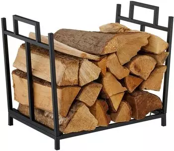 Relaxdays Kaminholzregal faltbar, Metall, 45x33x41cm, schwarz (10051705)