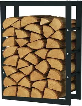 Schmidt Security Tools Kaminholzregal Metall, schwarz, 60x25x80cm (126369)