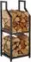 Relaxdays Kaminholzregal 2 Ebenen, Metall, 81,5x34,5x30,5cm, schwarz (10051699_46)