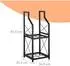 Relaxdays Kaminholzregal 2 Ebenen, Metall, 81,5x34,5x30,5cm, schwarz (10051699_46)
