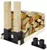 Relaxdays Holzstapelhilfe 6er-Set, beschichteter Stahl, schwarz