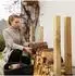 Relaxdays Holzstapelhilfe 6er-Set, beschichteter Stahl, schwarz