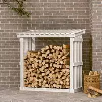 vidaXL Kaminholzregal Wei&szlig; 108x64,5x109 cm Massivholz Kiefer
