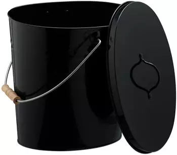 Relaxdays Ascheeimer mit Deckel, 12L
