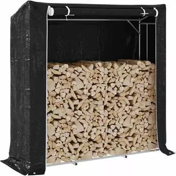 vidaXL Brennholzregal mit Regenschutz 200x60x200cm, verzinkter Stahl (4104957)