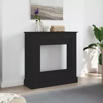 vidaXL Kaminumrandung schwarze Eichen-Optik 90x30x90cm Holzwerkstoff (865984)